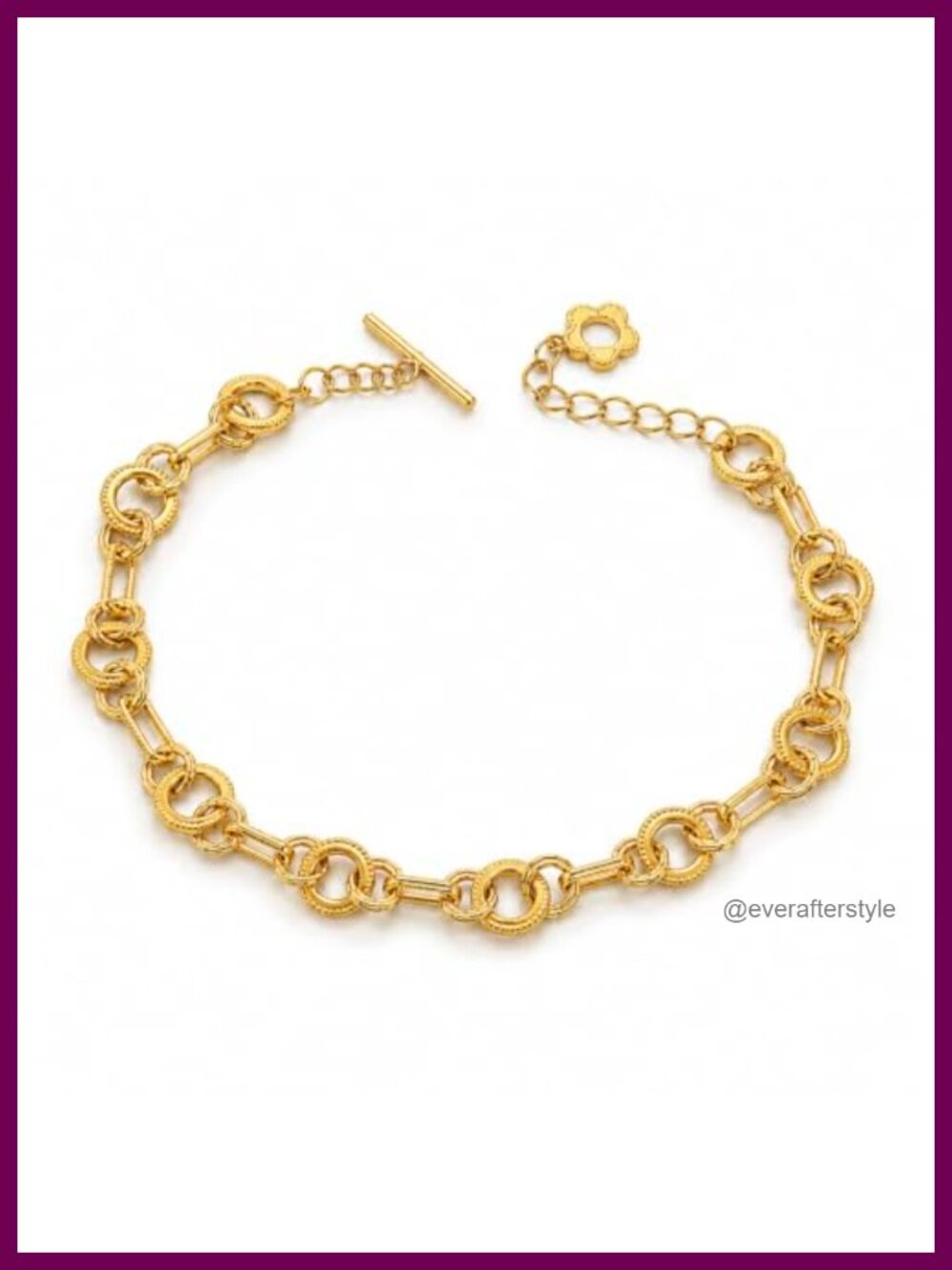 MINARIA 24K Gold Plated Mixed-Link Chain Bracelet for Women